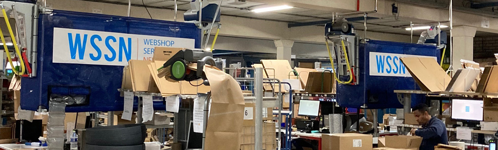 WSSN Hybrid packaging solution: Combining air cushion packaging, paper pads, and paper void fill to address packaging needs.